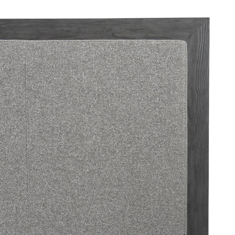 L'Ombre Charcoal Transitional King Upholstered Bed with Pine Frame
