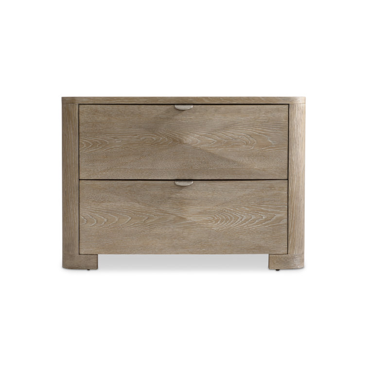 Aventura Transitional Brown 2-Drawer Nightstand with USB Ports