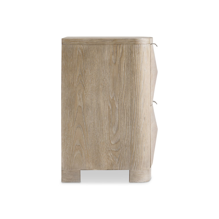 Aventura Transitional Brown 2-Drawer Nightstand with USB Ports