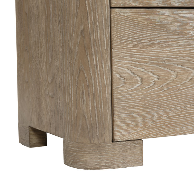 Aventura Transitional Brown 2-Drawer Nightstand with USB Ports