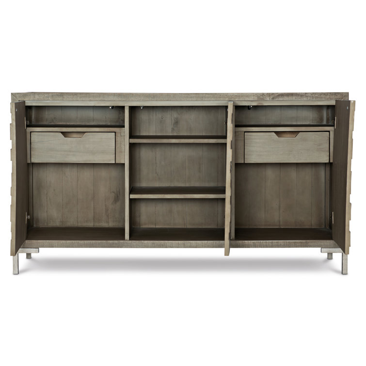Shaw Transitional 64'' Gray Reclaimed Pine Sideboard