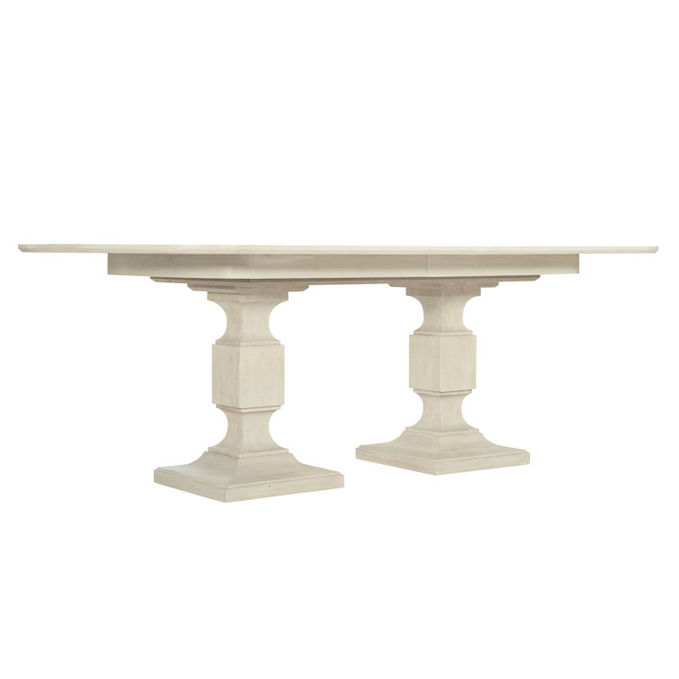 Beige Wood Extendable Rectangular Dining Table