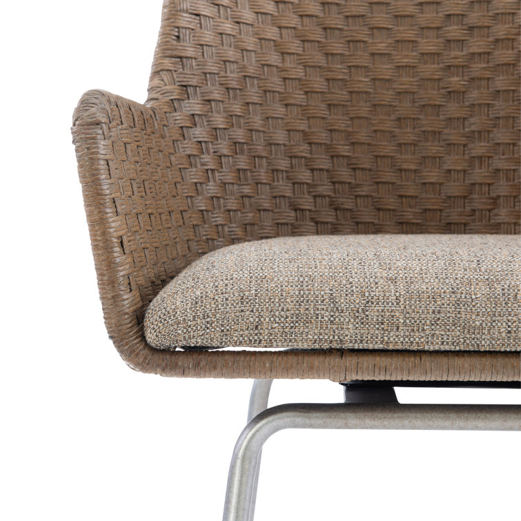 Transitional Meade Swivel Bar Stool in Beige and Gray