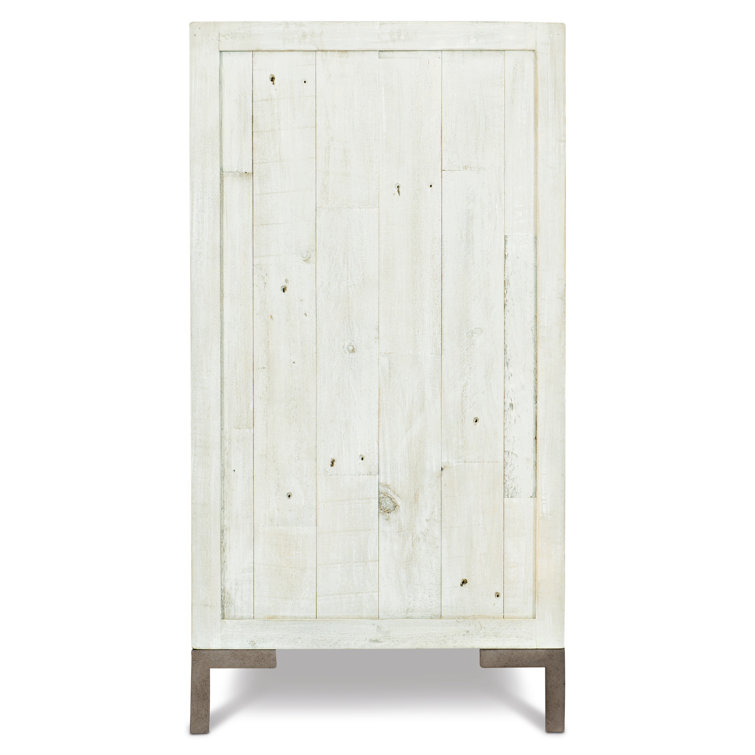 Macauley Brushed White 6-Drawer Industrial Dresser