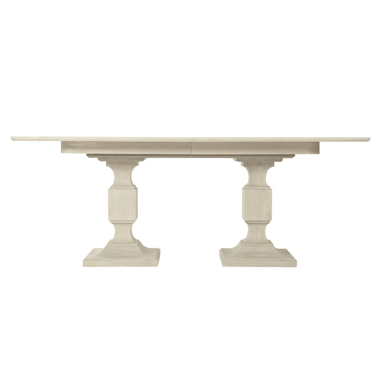 Beige Wood Extendable Rectangular Dining Table