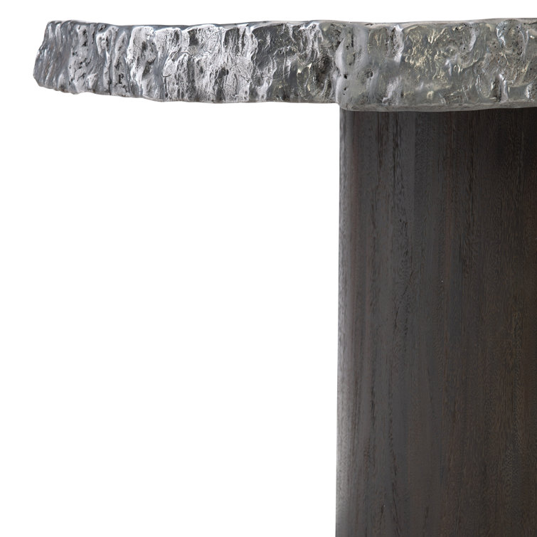 Cahill Round Reclaimed Wood Dining Table with Aluminum Top