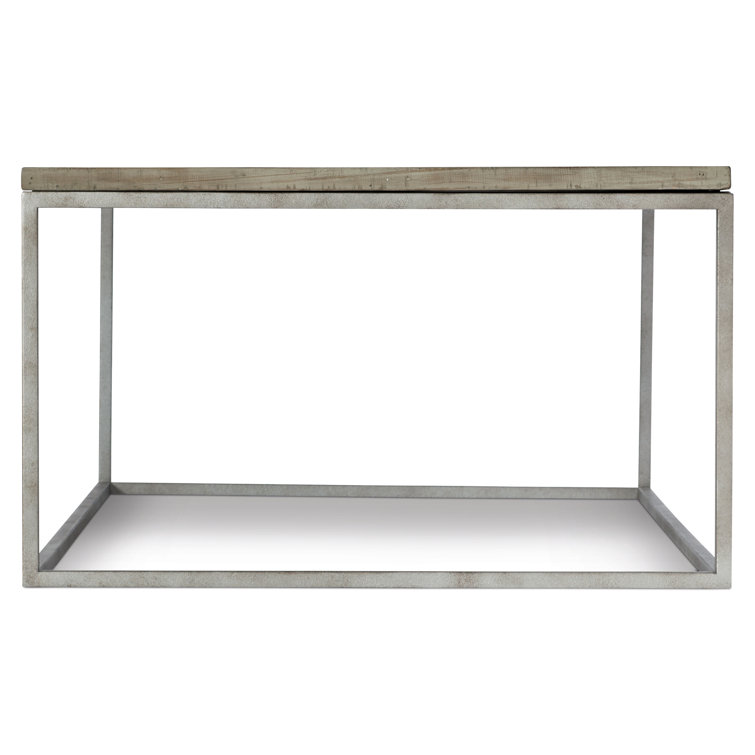 Gray Rectangular Wood Coffee Table with Storage