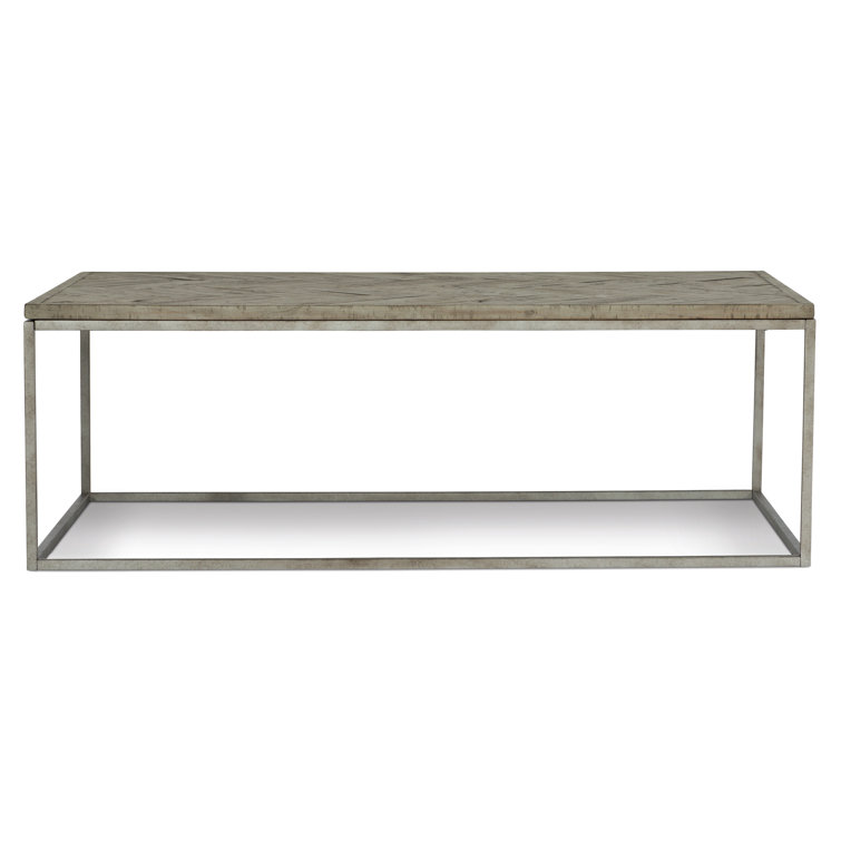 Gray Rectangular Wood Coffee Table with Storage