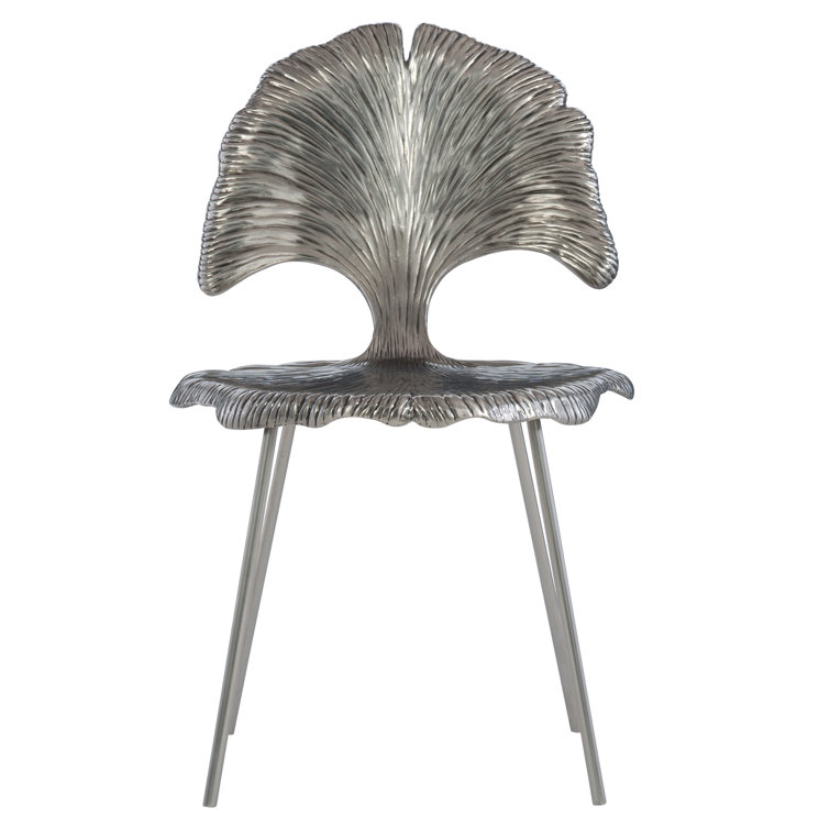 Felicity Silver Metal Transitional Side Chair