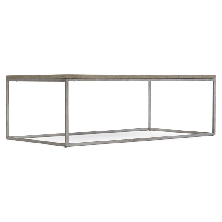 Gray Rectangular Wood Coffee Table with Storage