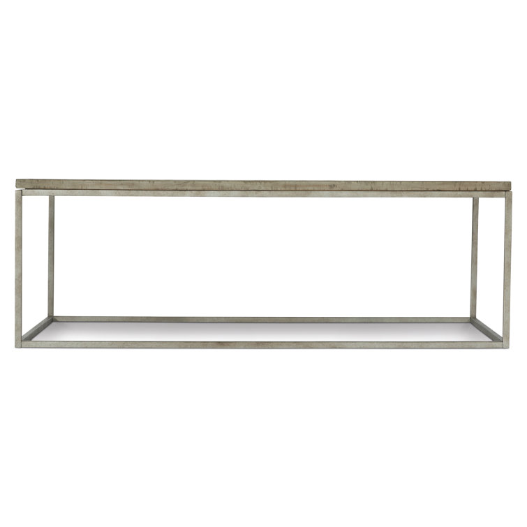 Gray Rectangular Wood Coffee Table with Storage