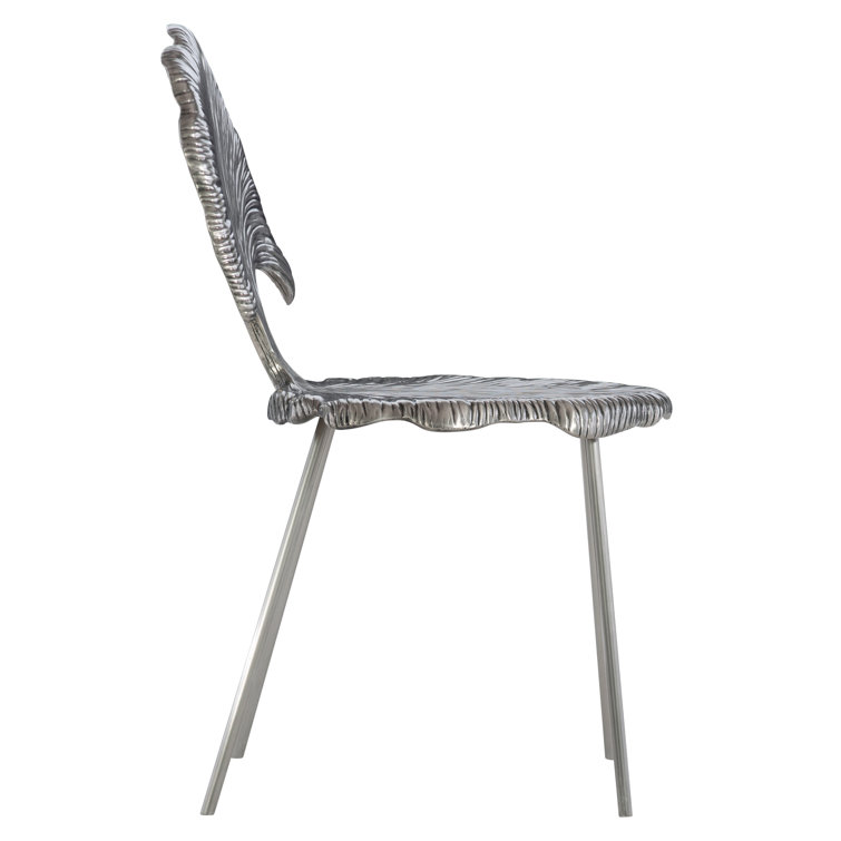 Felicity Silver Metal Transitional Side Chair
