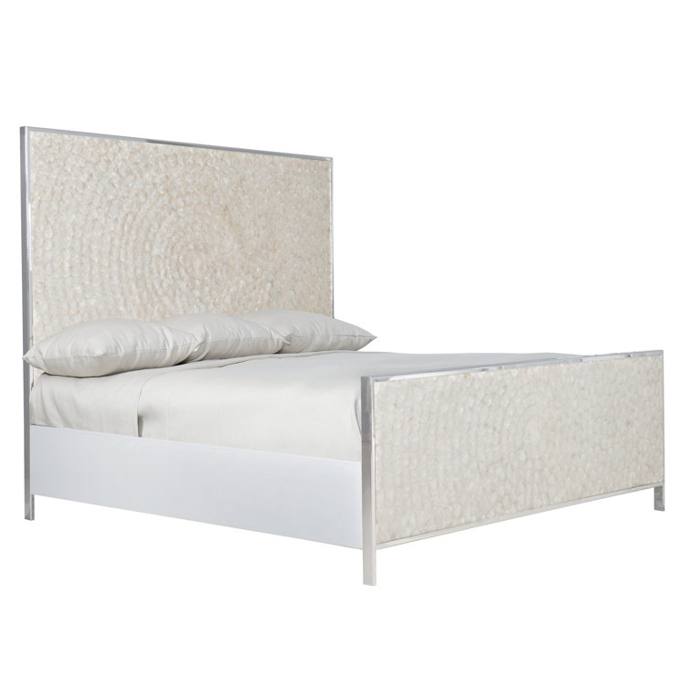 Helios King Capiz Shell Panel Bed with Stainless Steel Frame