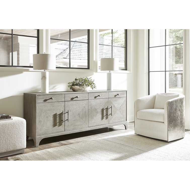 Albion Transitional Gray White Oak Sideboard with Cabinet