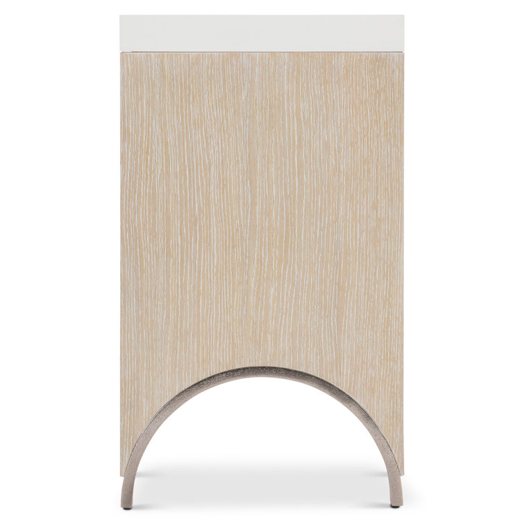 Solaria 60'' Beige Solid Wood & Metal Console Table with Faux Stone Top