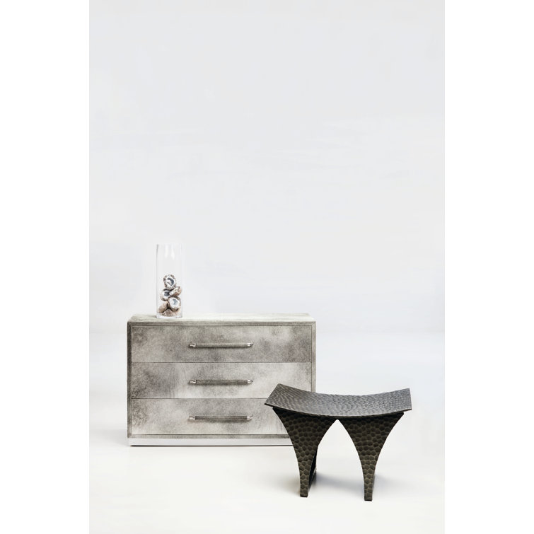 Transitional Beige 3-Drawer Dresser with Felt-Lined Storage