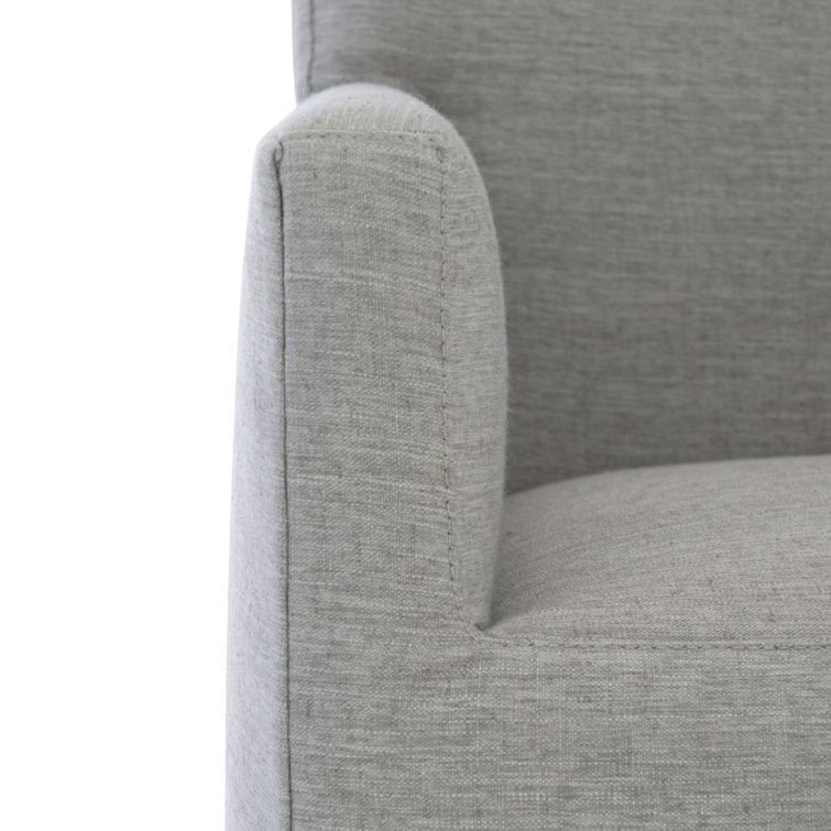 Elegant Gray Handcrafted Parsons Armchair in French Country Style