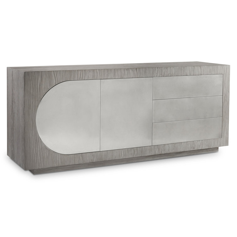 Trianon Contemporary Beige Pine Sideboard with Aluminum Accents