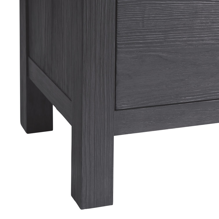 Trianon Contemporary Black Solid Wood 2-Drawer Nightstand