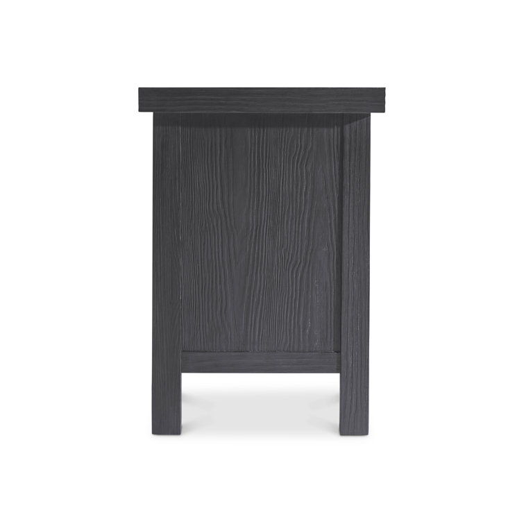 Trianon Contemporary Black Solid Wood 2-Drawer Nightstand
