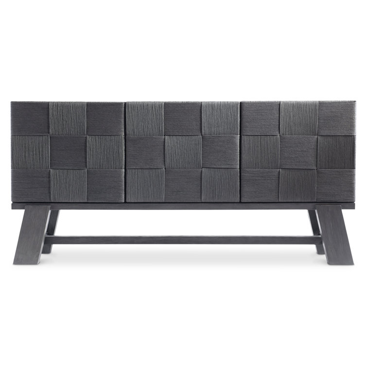 Black Woven Rope Contemporary 76'' Sideboard
