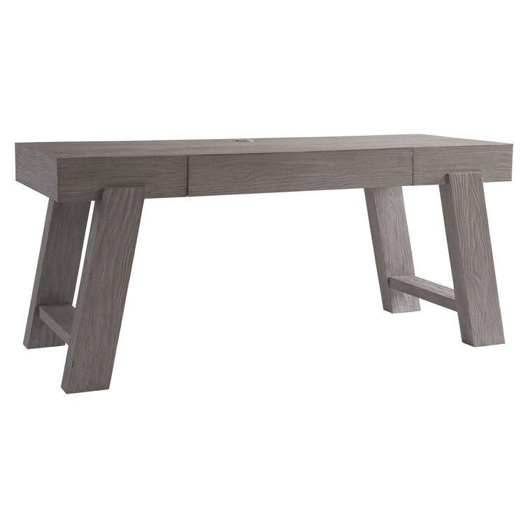 Trianon Contemporary Solid Wood Writing Desk with USB Port, Beige