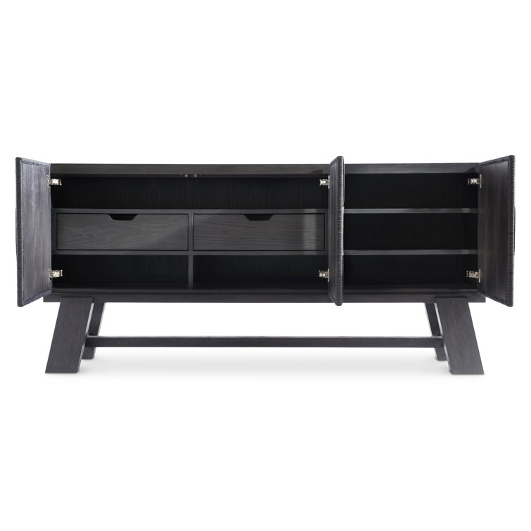 Black Woven Rope Contemporary 76'' Sideboard