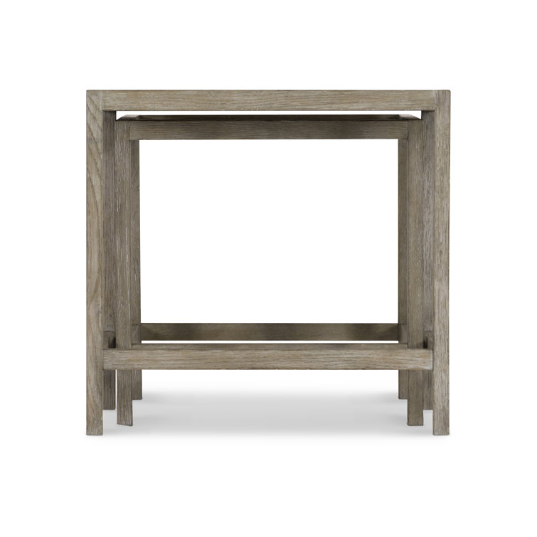 Gray Oak and Metal Rectangular Nesting Tables