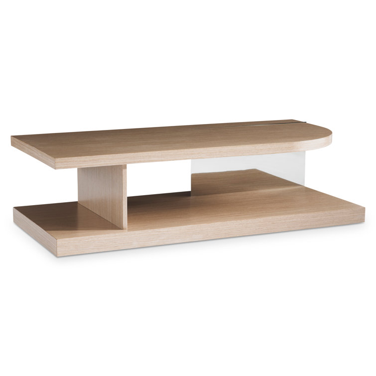 Transitional Modulum Wood Coffee Table in Brown