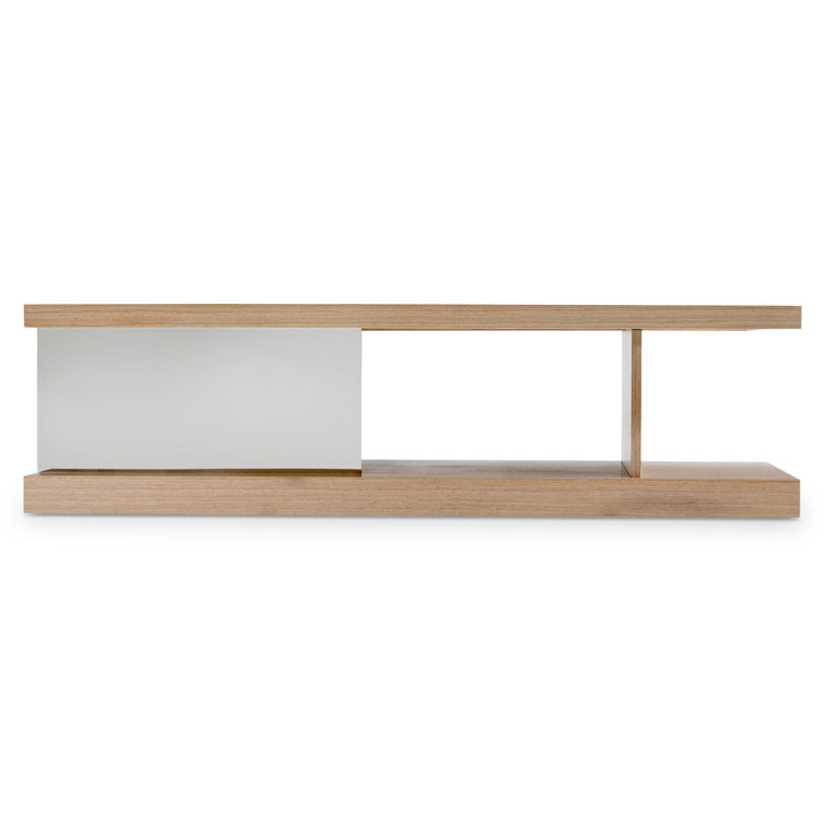 Transitional Modulum Wood Coffee Table in Brown