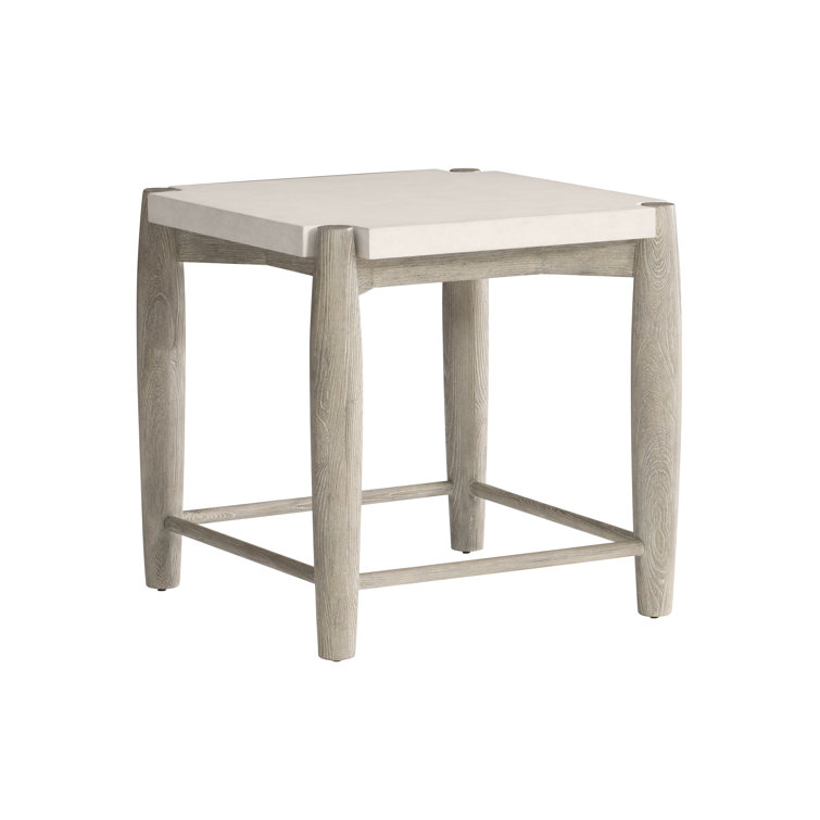 Ashbrook Square Solid Wood End Table in Weathered Greige