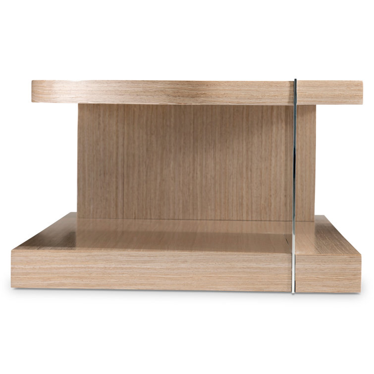 Transitional Modulum Wood Coffee Table in Brown