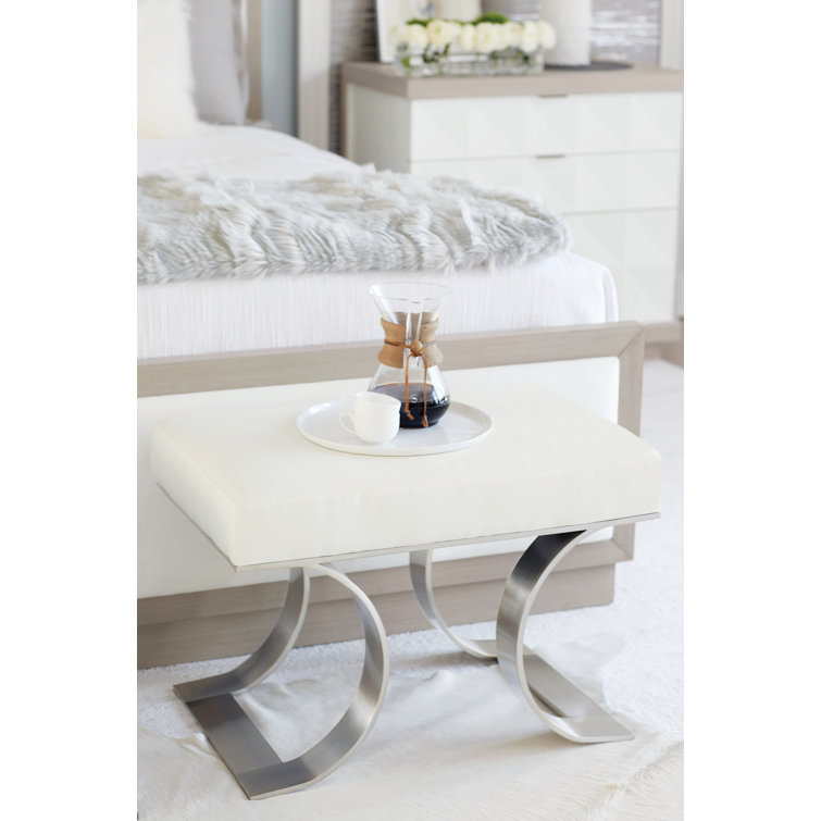 Axiom Transitional 3-Drawer Nightstand in Gray/White with Inverted Pyramid Motif