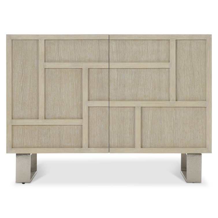 Solaria 48" White and Light Wood Accent Cabinet with Soft Close Drawer