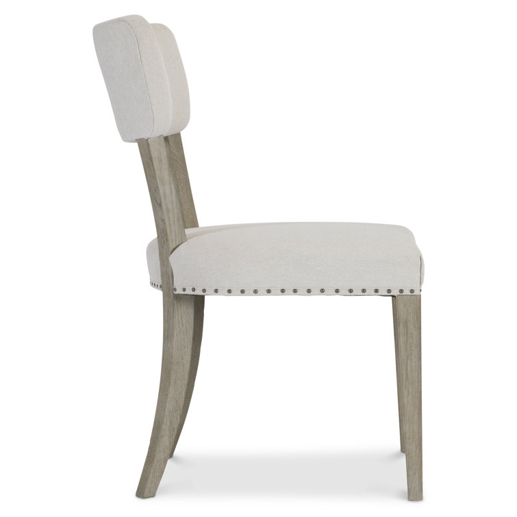 Transitional Albion Upholstered Side Chair in Beige and White