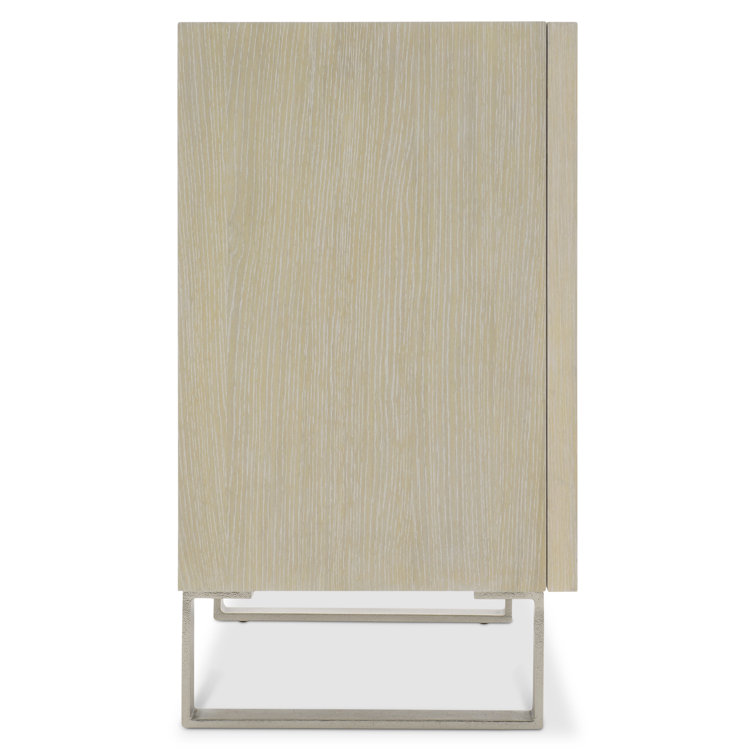 Solaria 48" White and Light Wood Accent Cabinet with Soft Close Drawer