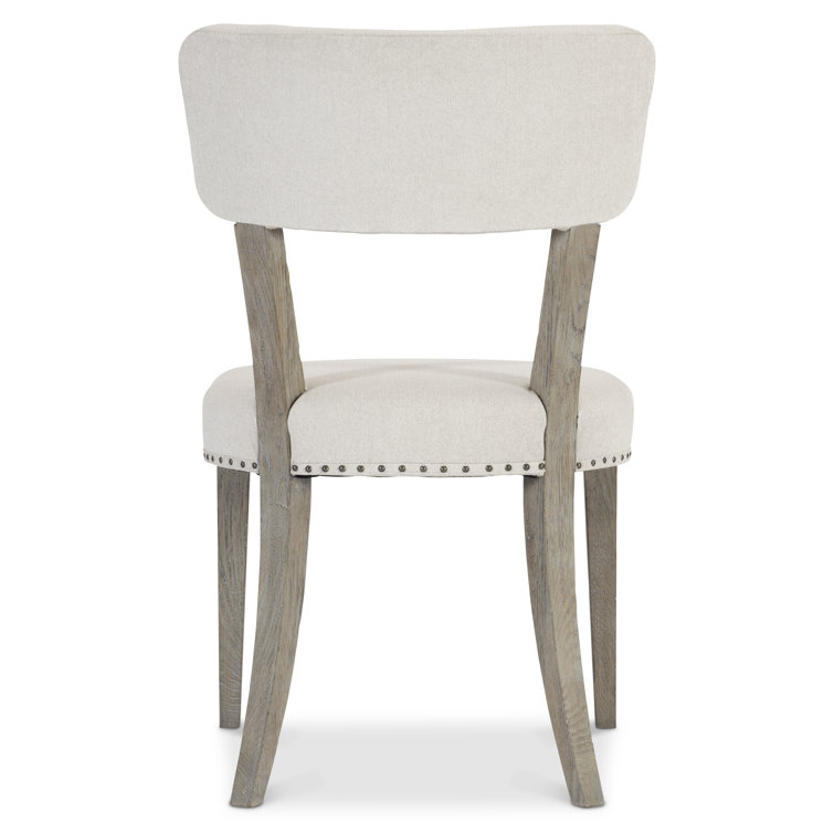 Transitional Albion Upholstered Side Chair in Beige and White