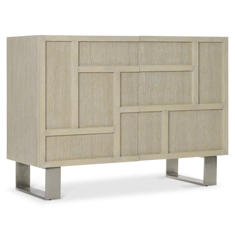 Solaria 48" White and Light Wood Accent Cabinet with Soft Close Drawer