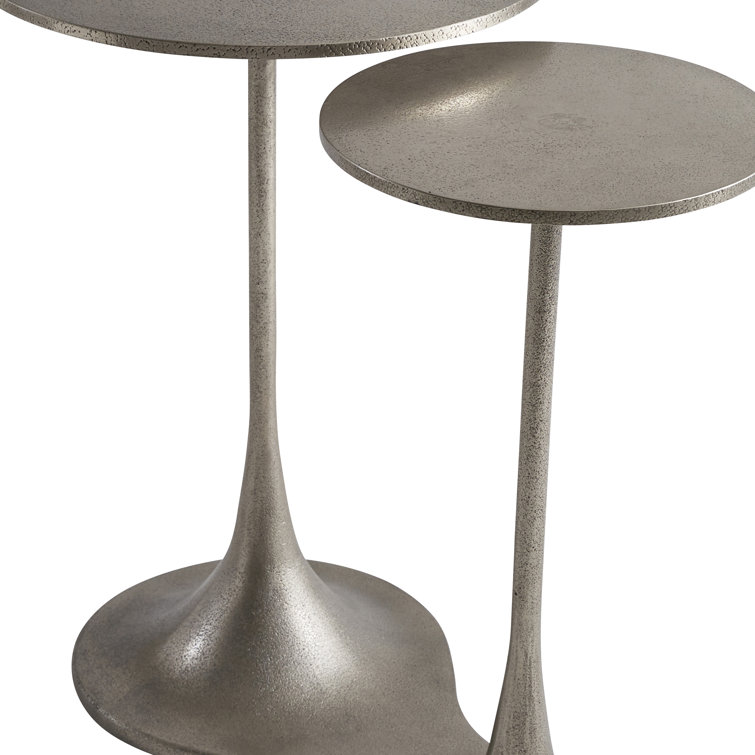 Graphite Gray Cast Aluminum Round End Table