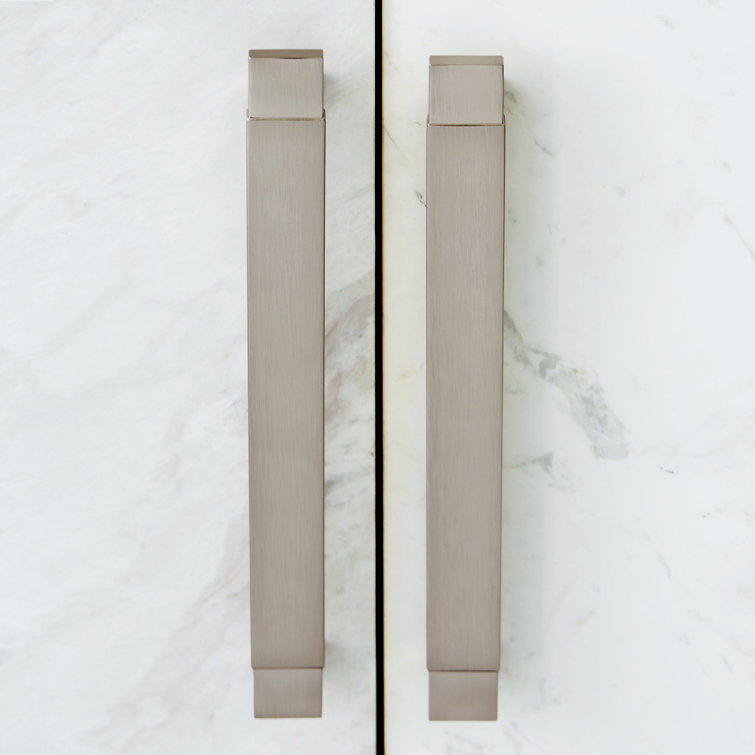 84'' Brown and Silver Marble Front Sideboard