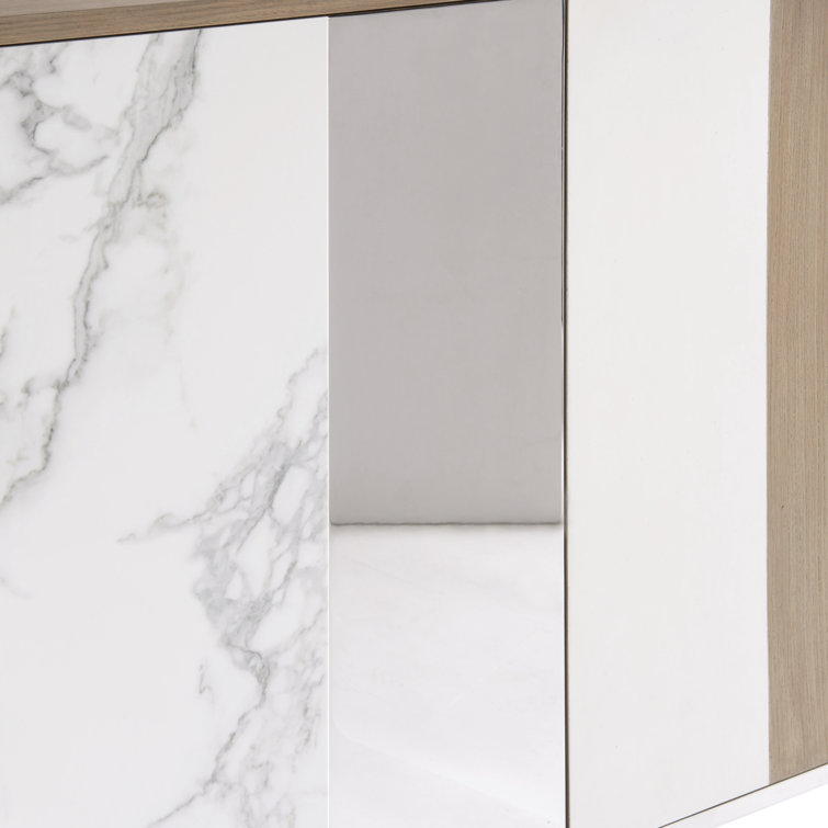 Modulum 75'' Brown and White Solid Wood Sideboard