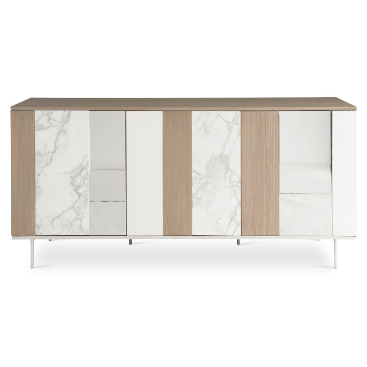 Modulum 75'' Brown and White Solid Wood Sideboard