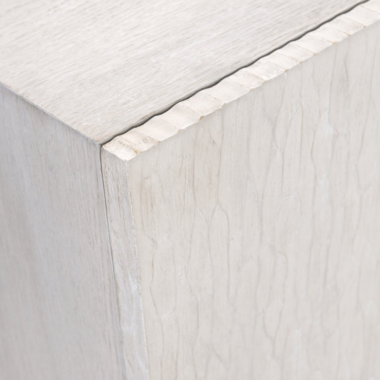 Transitional Cream White Oak Entertainment Credenza with Cabinet