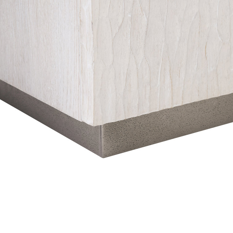 Transitional Cream White Oak Entertainment Credenza with Cabinet