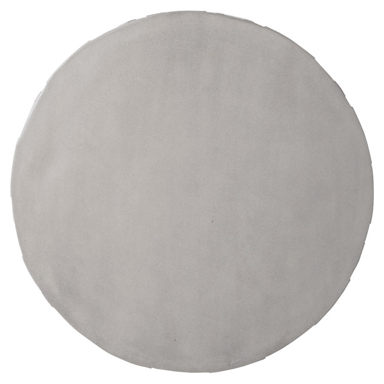 Beige Round Concrete Coffee Table with Storage