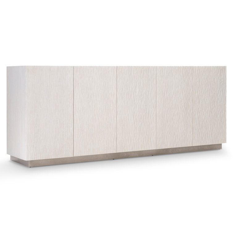 Transitional Cream White Oak Entertainment Credenza with Cabinet