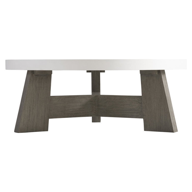 Rochelle 42'' White Glass-Reinforced Concrete Round Cocktail Table