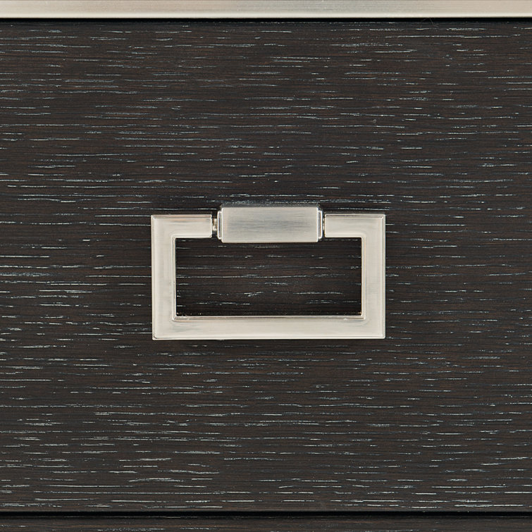 Transitional Cerused Mink 8-Drawer Double Dresser with Silver Mist Accents