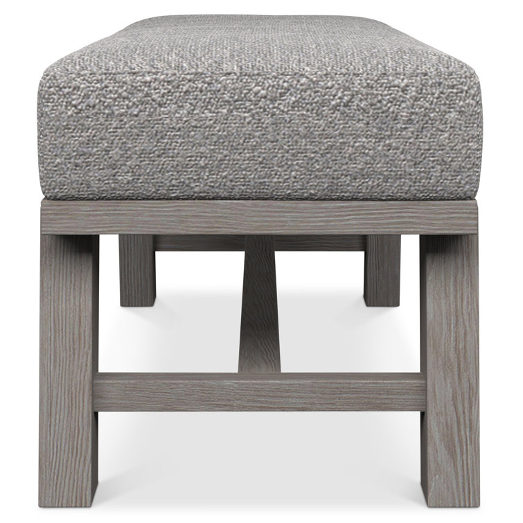 Trianon 56" Light Gray Polypropylene Modern Upholstered Bench