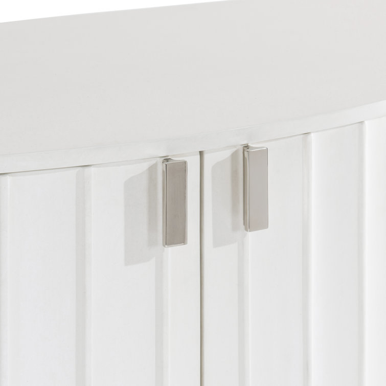 White Adobe Faux Stone Transitional Sideboard